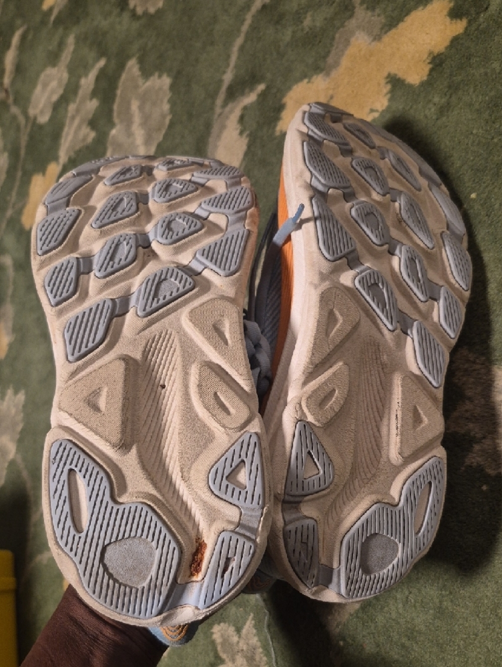 Hoka Light Blue and Orange Men's Running Sneakers - Picture 5 of 8